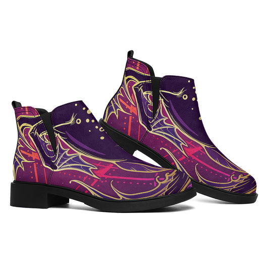 Fantastic Capricorn Sign Print Flat Ankle Boots