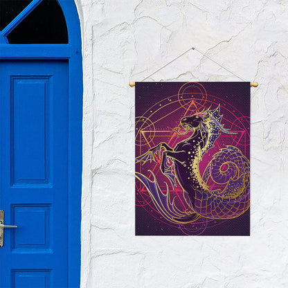 Fantastic Capricorn Sign Print Garden Flag