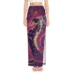 Fantastic Capricorn Sign Print High Slit Maxi Skirt