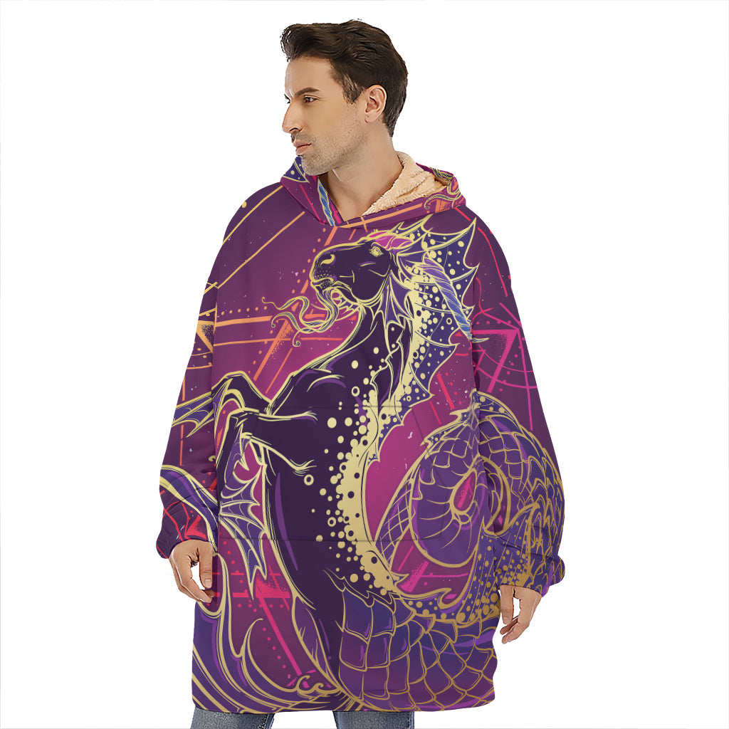 Fantastic Capricorn Sign Print Hoodie Blanket