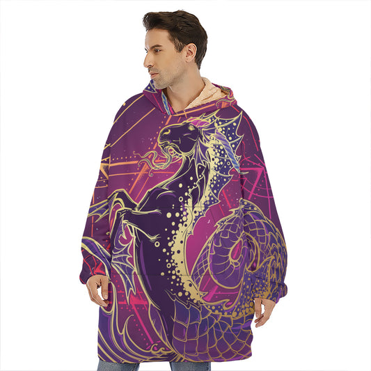 Fantastic Capricorn Sign Print Hoodie Blanket