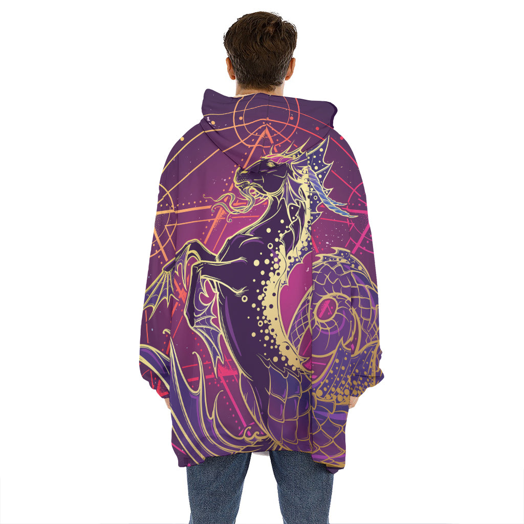 Fantastic Capricorn Sign Print Hoodie Blanket