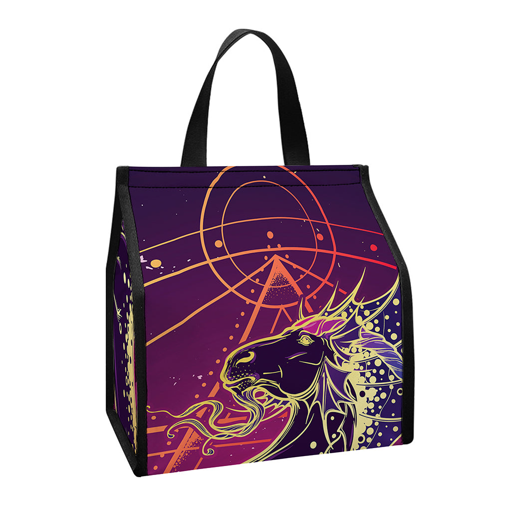 Fantastic Capricorn Sign Print Insulated Lunch Tote