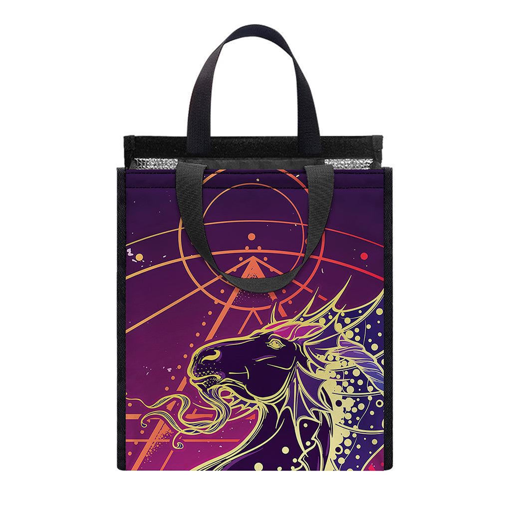Fantastic Capricorn Sign Print Insulated Lunch Tote