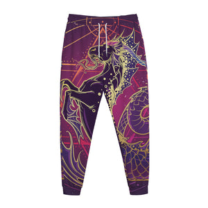 Fantastic Capricorn Sign Print Jogger Pants