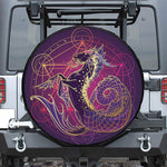 Fantastic Capricorn Sign Print Leather Spare Tire Cover