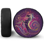 Fantastic Capricorn Sign Print Leather Spare Tire Cover