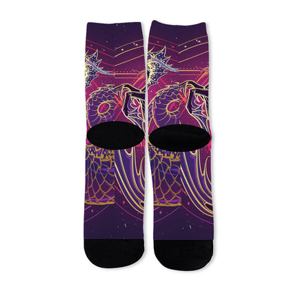 Fantastic Capricorn Sign Print Long Socks