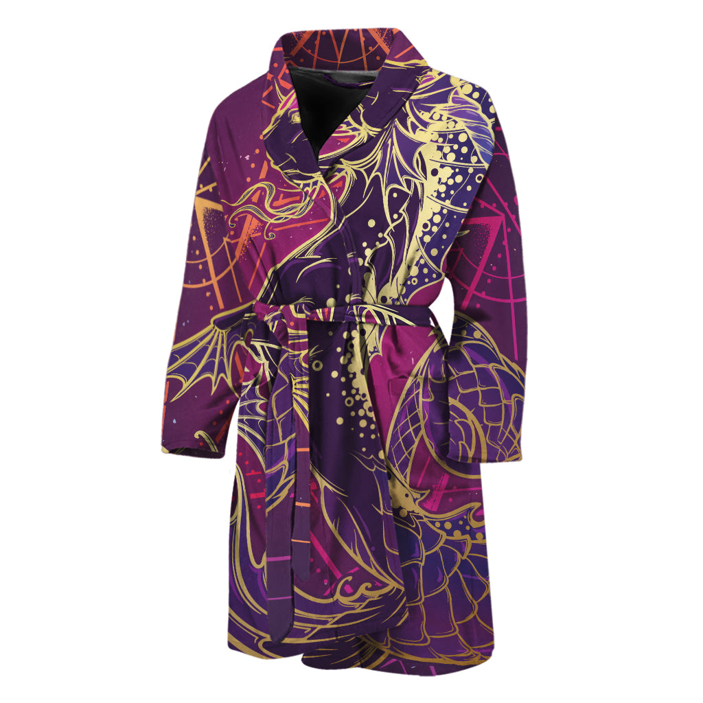 Fantastic Capricorn Sign Print Men's Bathrobe