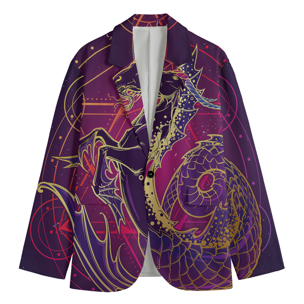 Fantastic Capricorn Sign Print Men's Cotton Blazer