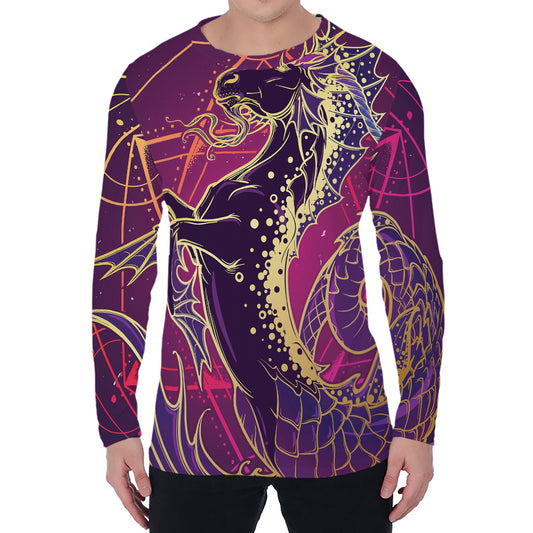 Fantastic Capricorn Sign Print Men's Long Sleeve T-Shirt