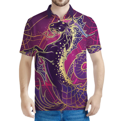 Fantastic Capricorn Sign Print Men's Polo Shirt