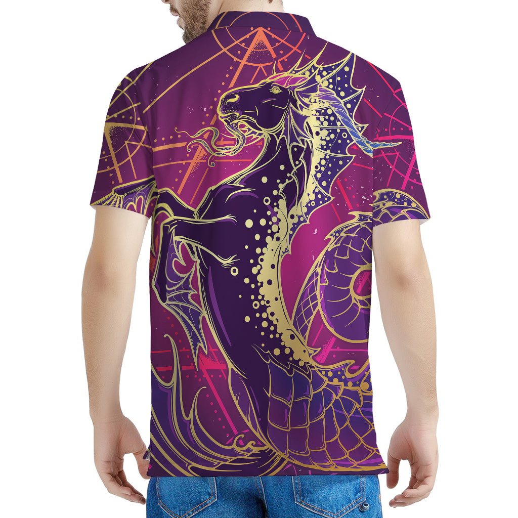 Fantastic Capricorn Sign Print Men's Polo Shirt