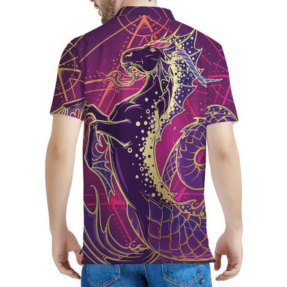 Fantastic Capricorn Sign Print Men's Polo Shirt