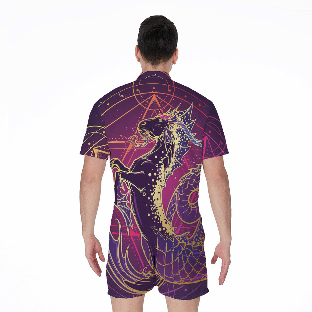 Fantastic Capricorn Sign Print Men's Rompers