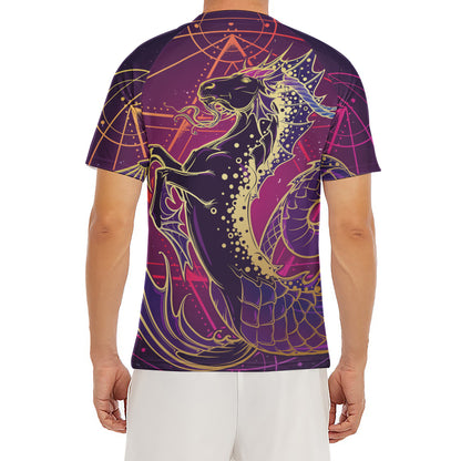 Fantastic Capricorn Sign Print Men's Short Sleeve Rash Guard
