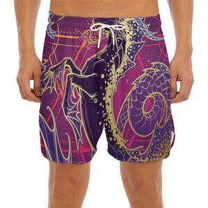 Fantastic Capricorn Sign Print Men's Split Running Shorts