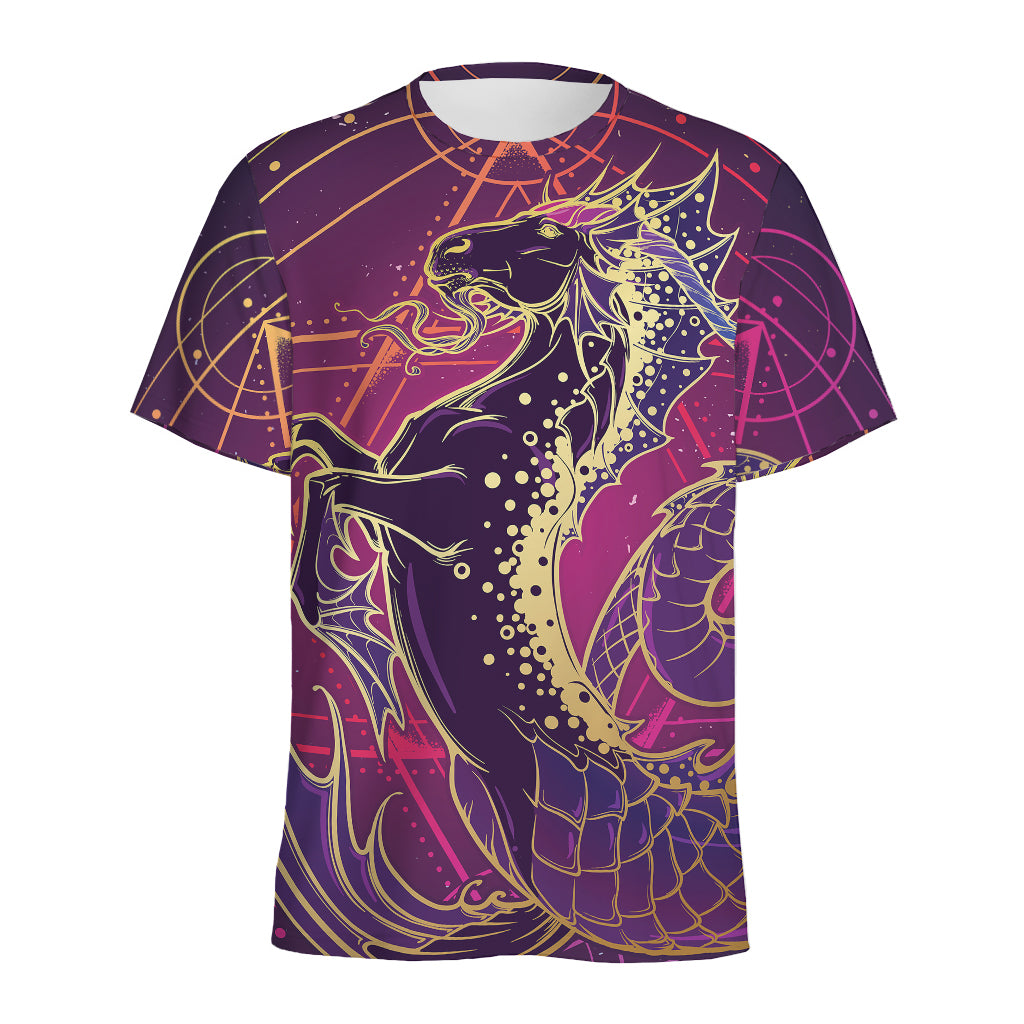 Fantastic Capricorn Sign Print Men's Sports T-Shirt