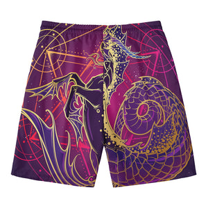 Fantastic Capricorn Sign Print Men's Swim Trunks