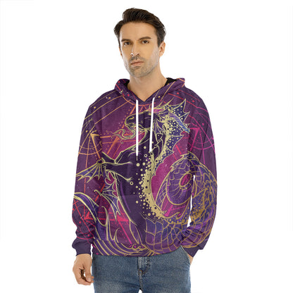 Fantastic Capricorn Sign Print Men's Velvet Pullover Hoodie
