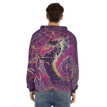 Fantastic Capricorn Sign Print Men's Velvet Pullover Hoodie