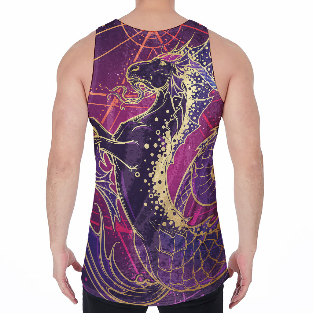 Fantastic Capricorn Sign Print Men's Velvet Tank Top