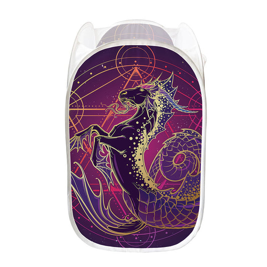 Fantastic Capricorn Sign Print Mesh Laundry Hamper