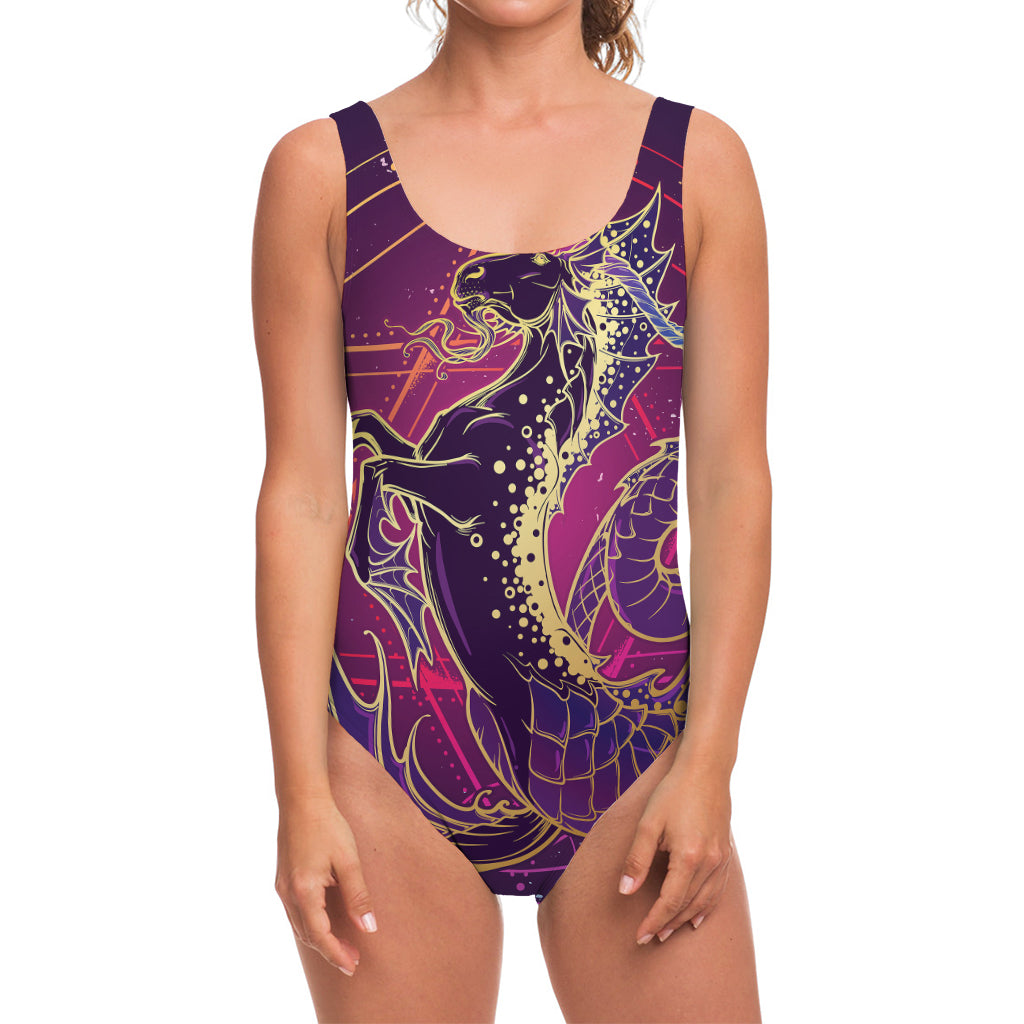 Fantastic Capricorn Sign Print One Piece Swimsuit