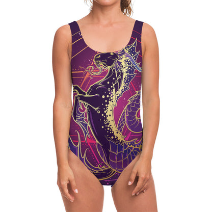 Fantastic Capricorn Sign Print One Piece Swimsuit