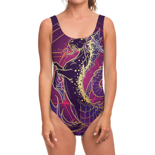 Fantastic Capricorn Sign Print One Piece Swimsuit