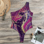 Fantastic Capricorn Sign Print One Shoulder Bodysuit