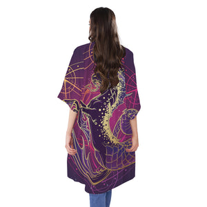 Fantastic Capricorn Sign Print Open Front Beach Cover Up