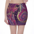 Fantastic Capricorn Sign Print Pencil Mini Skirt