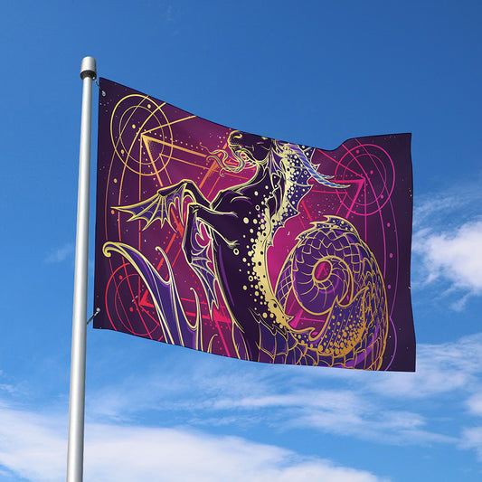 Fantastic Capricorn Sign Print Polyester Flag