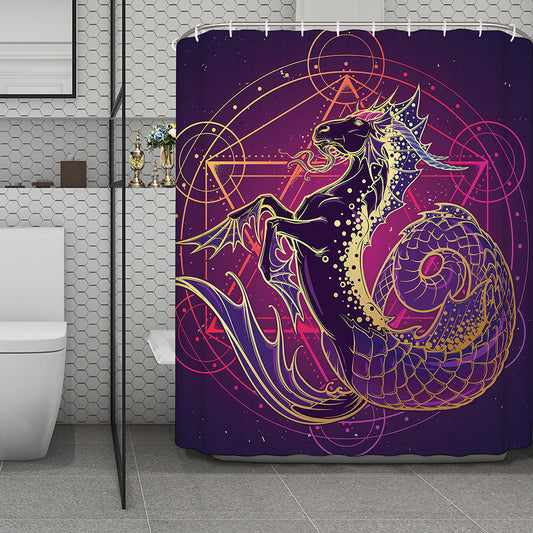 Fantastic Capricorn Sign Print Polyester Shower Curtain