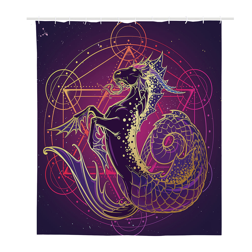 Fantastic Capricorn Sign Print Polyester Shower Curtain