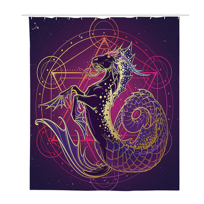 Fantastic Capricorn Sign Print Polyester Shower Curtain