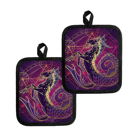 Fantastic Capricorn Sign Print Pot Holders