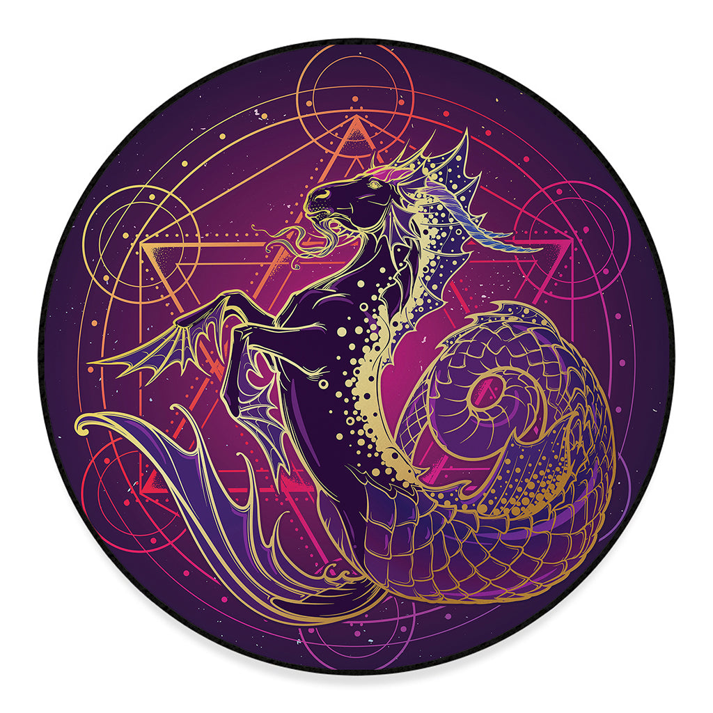 Fantastic Capricorn Sign Print Round Floor Mat