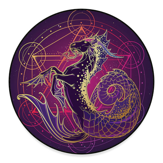 Fantastic Capricorn Sign Print Round Floor Mat