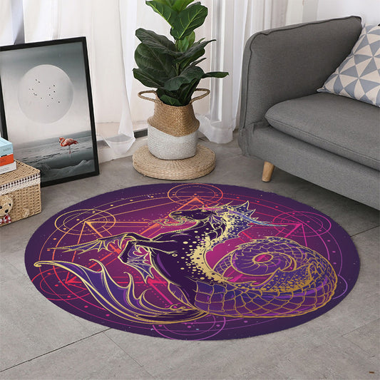Fantastic Capricorn Sign Print Round Rug