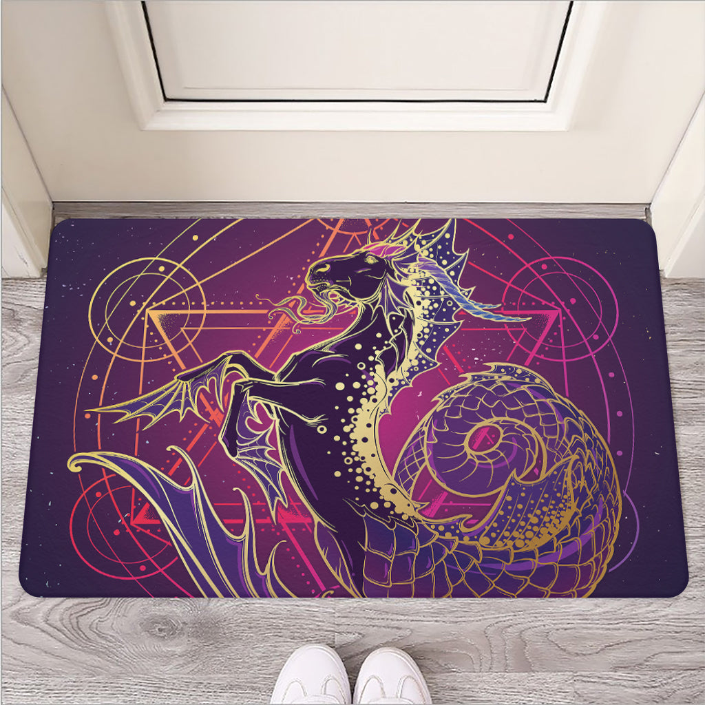 Fantastic Capricorn Sign Print Rubber Doormat