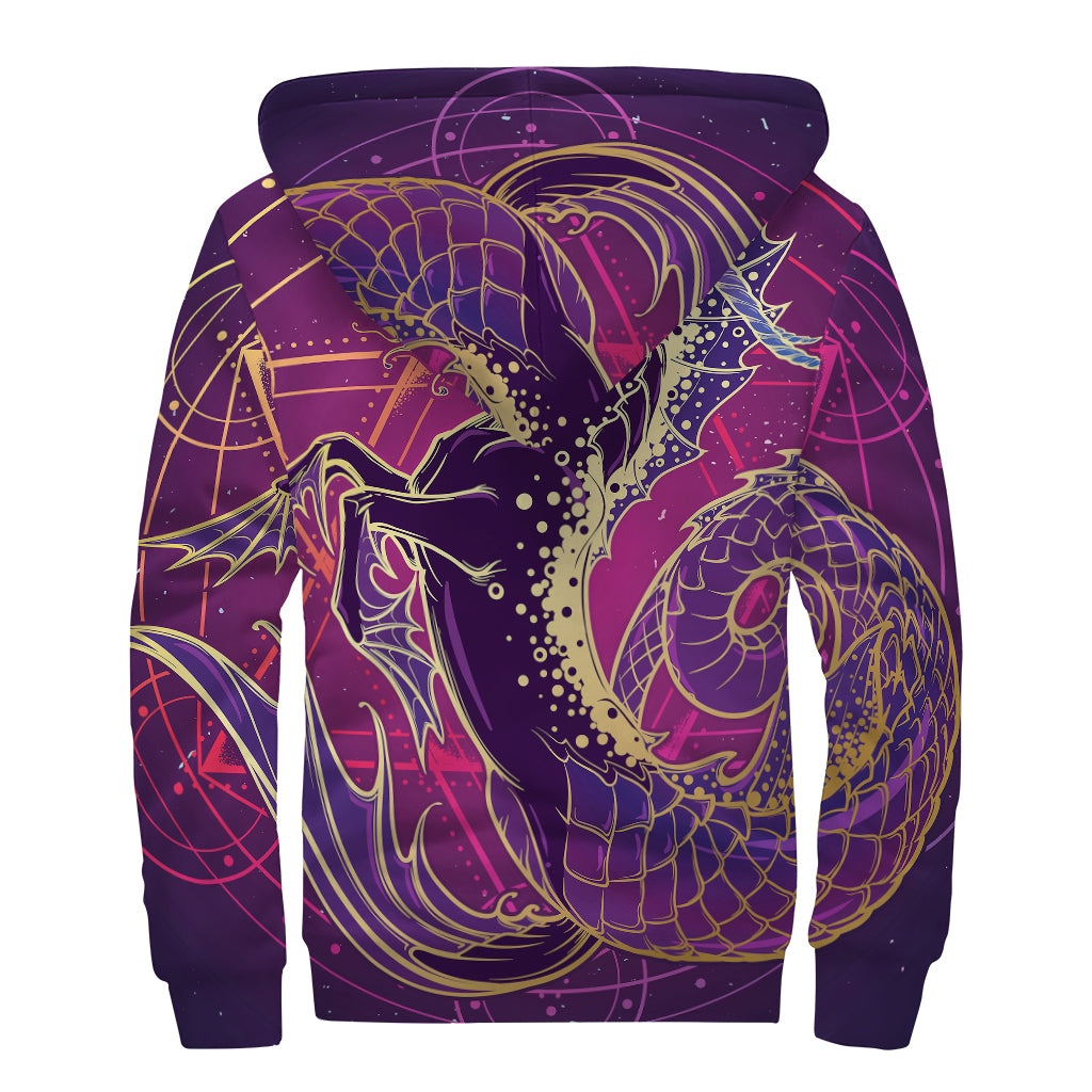 Fantastic Capricorn Sign Print Sherpa Lined Zip Up Hoodie