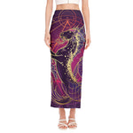 Fantastic Capricorn Sign Print Side Slit Maxi Skirt