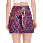 Fantastic Capricorn Sign Print Side Slit Mini Skirt