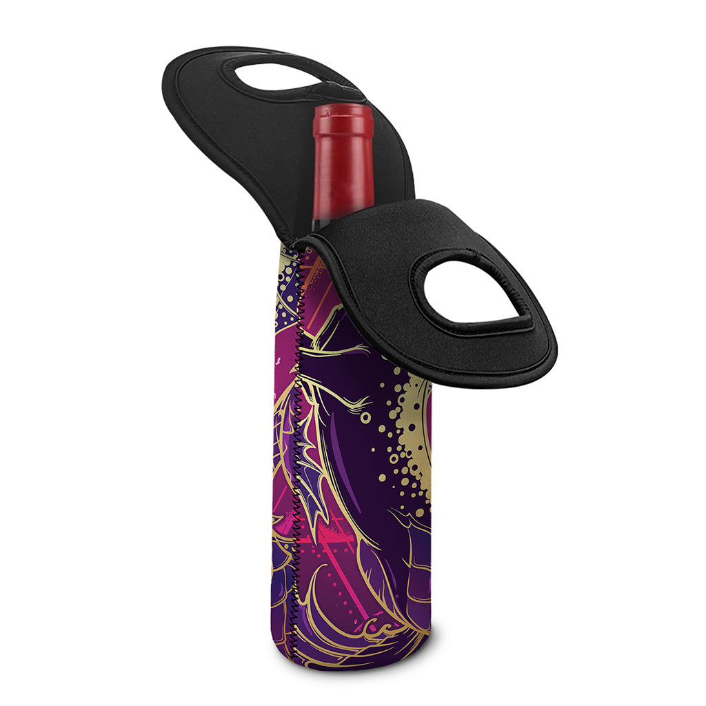 Fantastic Capricorn Sign Print Single Neoprene Wine Tote