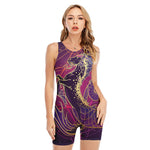 Fantastic Capricorn Sign Print Sleeveless One Piece Swimsuit