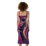 Fantastic Capricorn Sign Print Slim Fit Midi Cami Dress