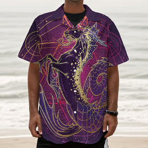 Fantastic Capricorn Sign Print Textured Short Sleeve Shirt