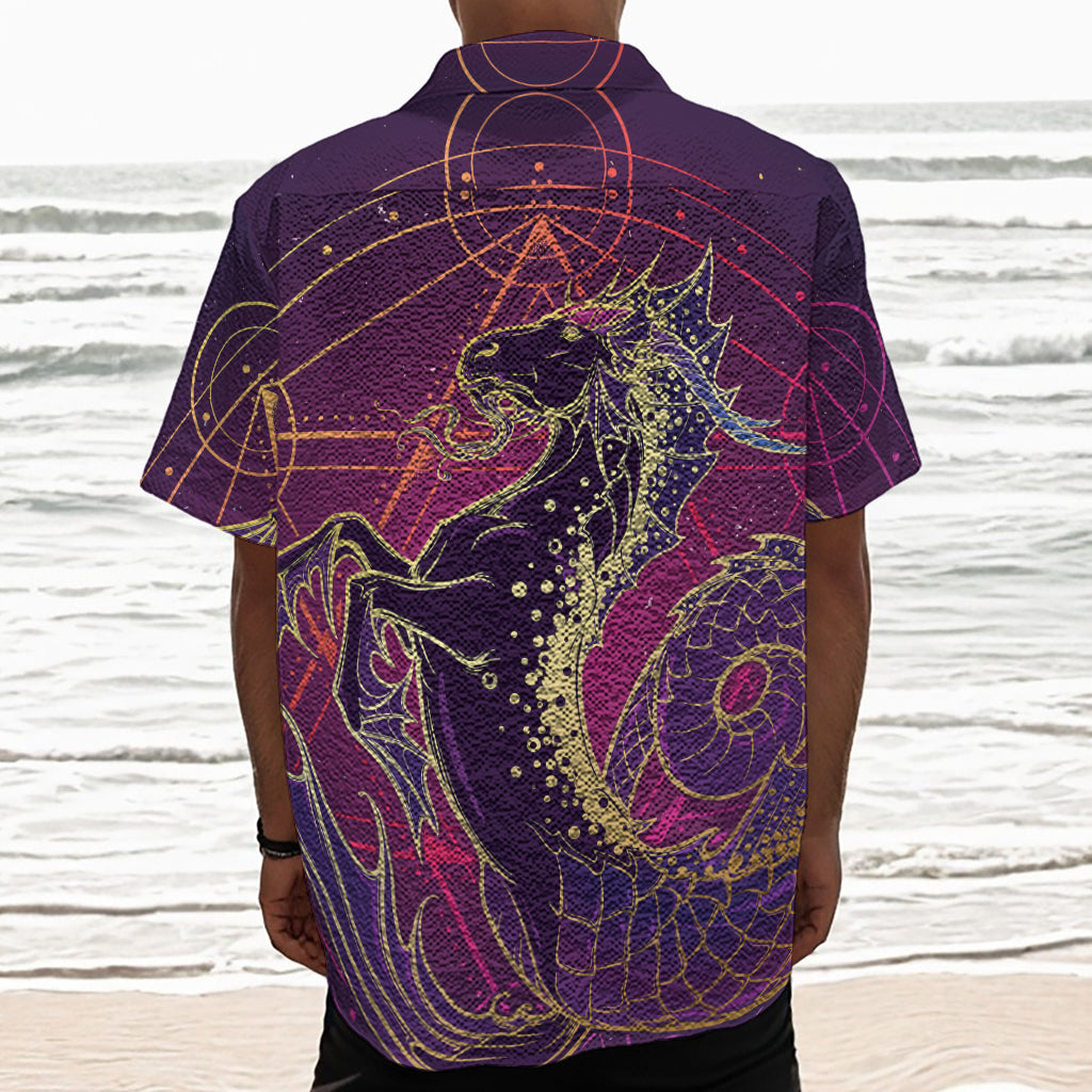 Fantastic Capricorn Sign Print Textured Short Sleeve Shirt